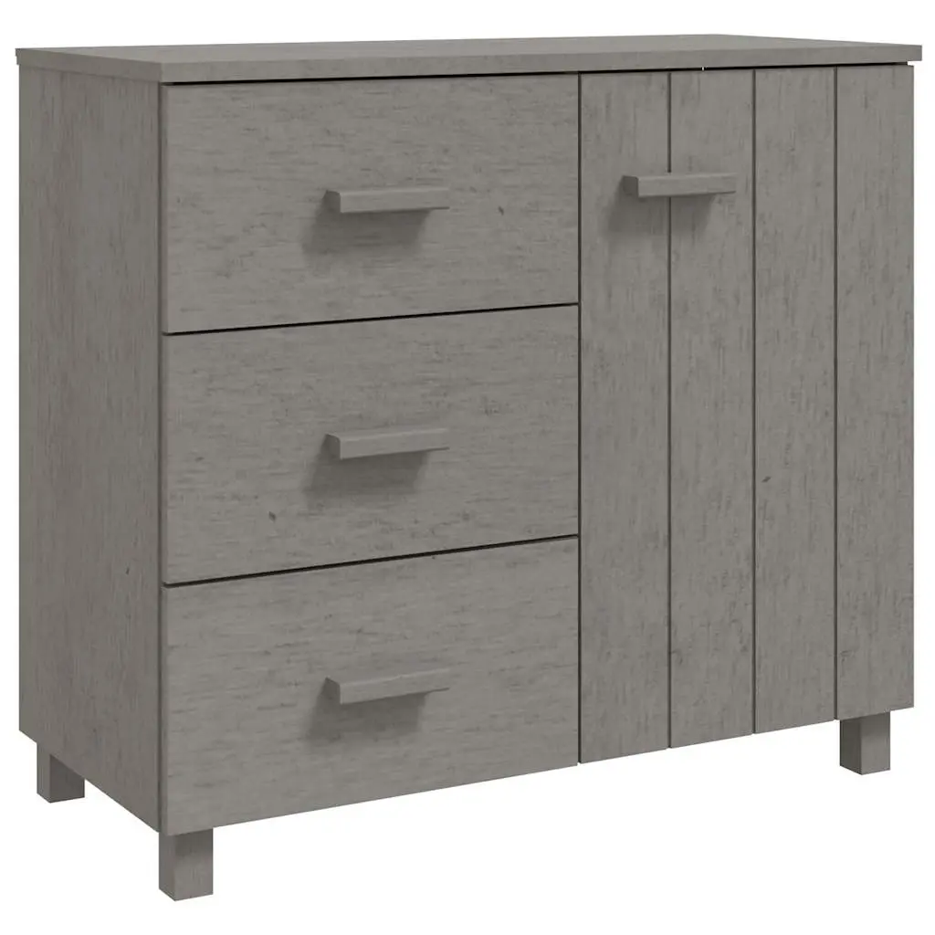 vidaXL Skjenk HAMAR lysegrå 90x40x80 cm heltre furu
