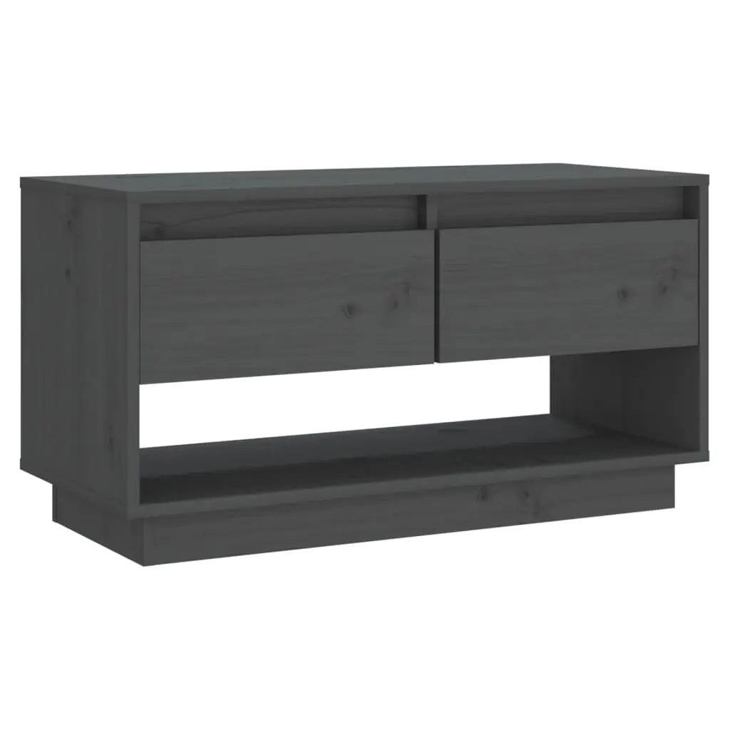 vidaXL TV-benk grå 74x34x40 cm heltre furu