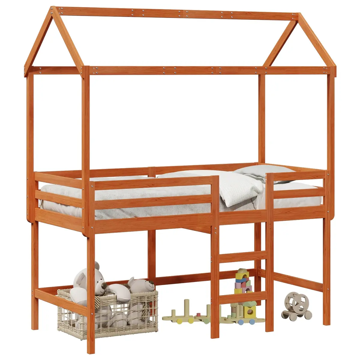 vidaXL Hemsengeramme VoksBrun 90 x 190 cm Massiv furu