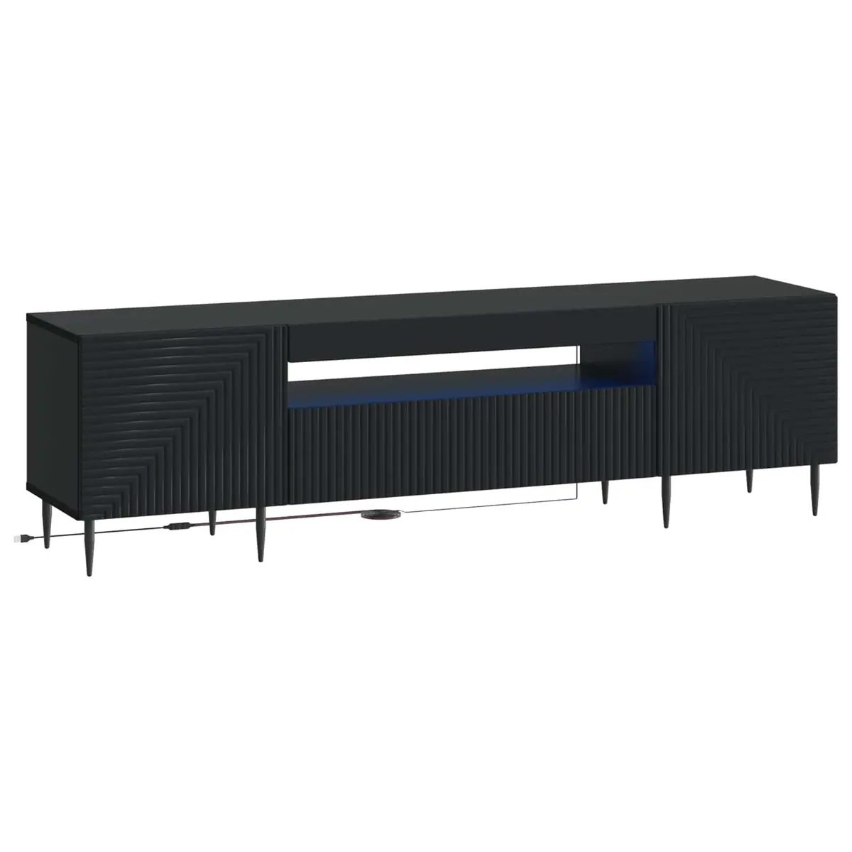 vidaXL LED TV-skap Svart Konstruert tre
