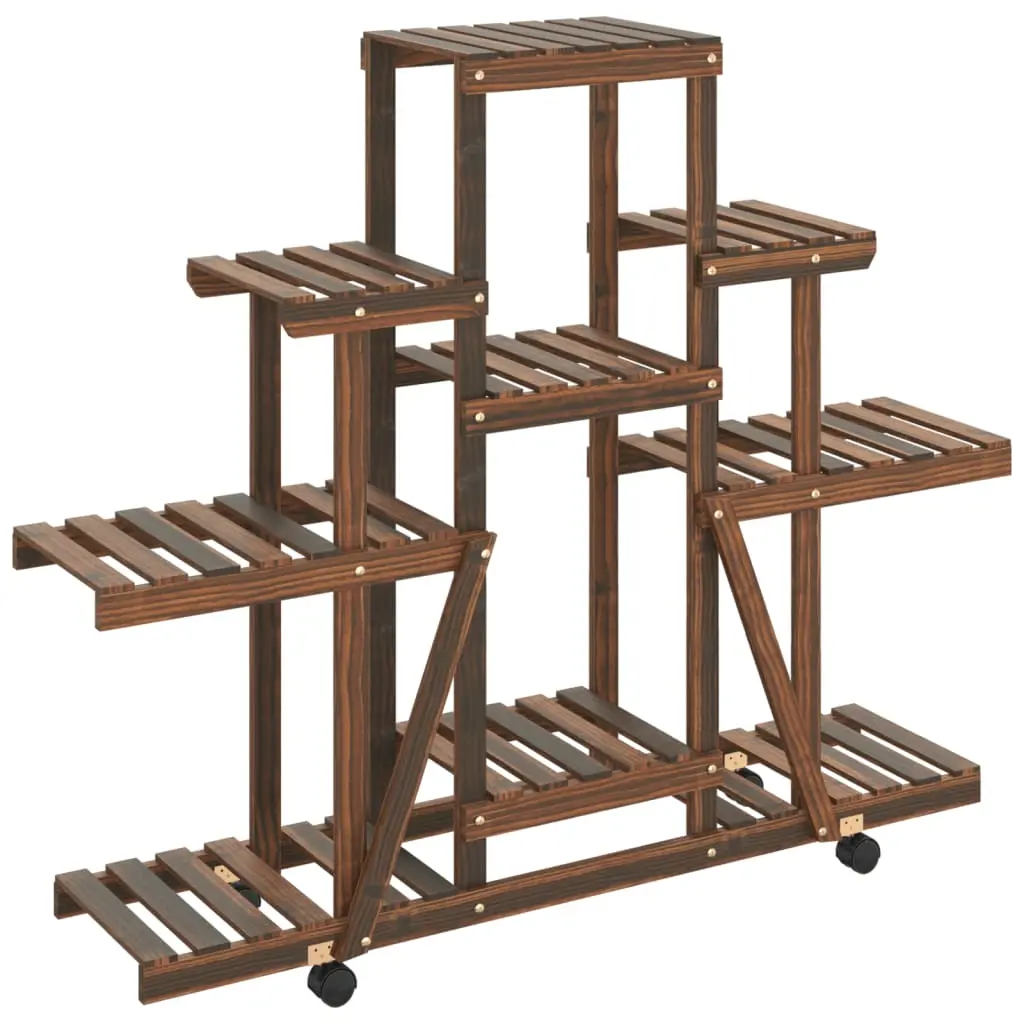 vidaXL Blomsterstativ med hjul 110x25x101 cm heltre gran