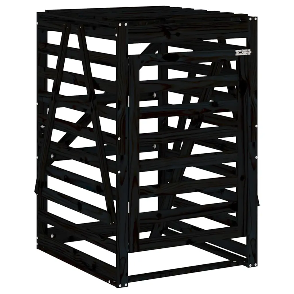 vidaXL Søppeldunkskur svart 84x90x128,5 cm heltre furu