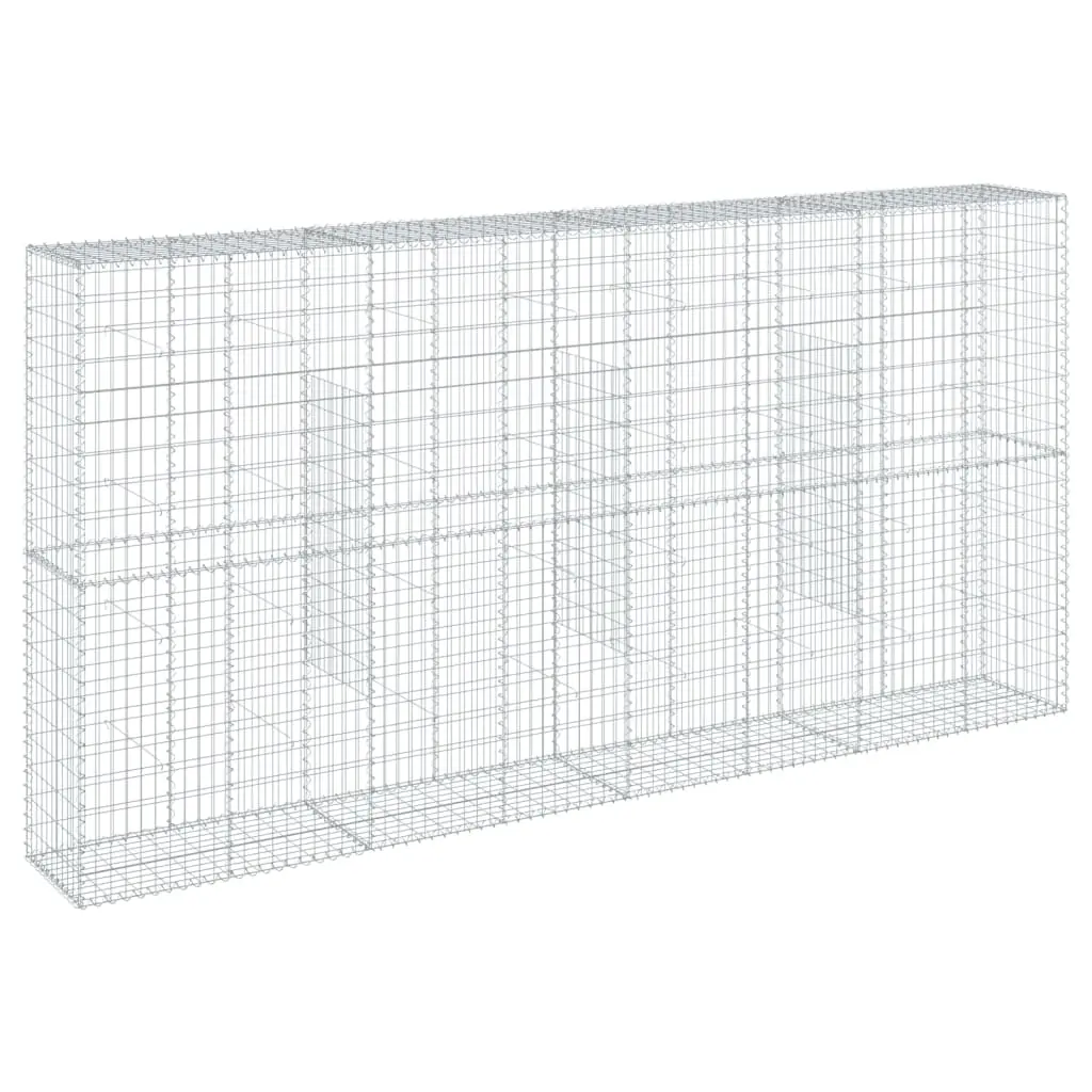vidaXL Gabionkurv med deksel 400x50x200 cm galvanisert jern