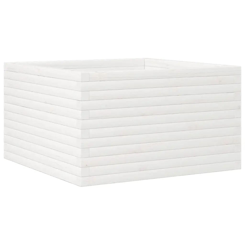 vidaXL Plantekasse hvit 80x80x45,5 cm heltre furu