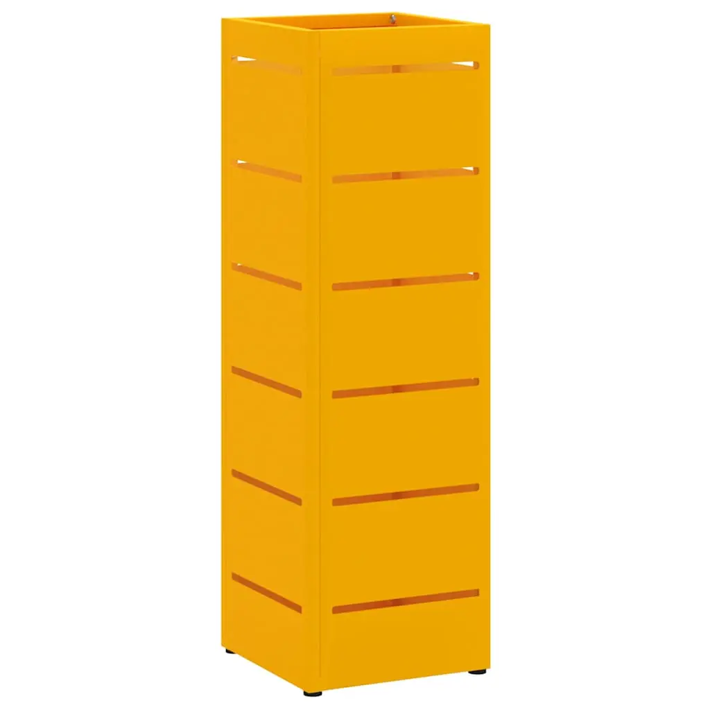 vidaXL Regn paraplystativ Sennepsgul 15,5 x 15,5 x 49 cm Stål