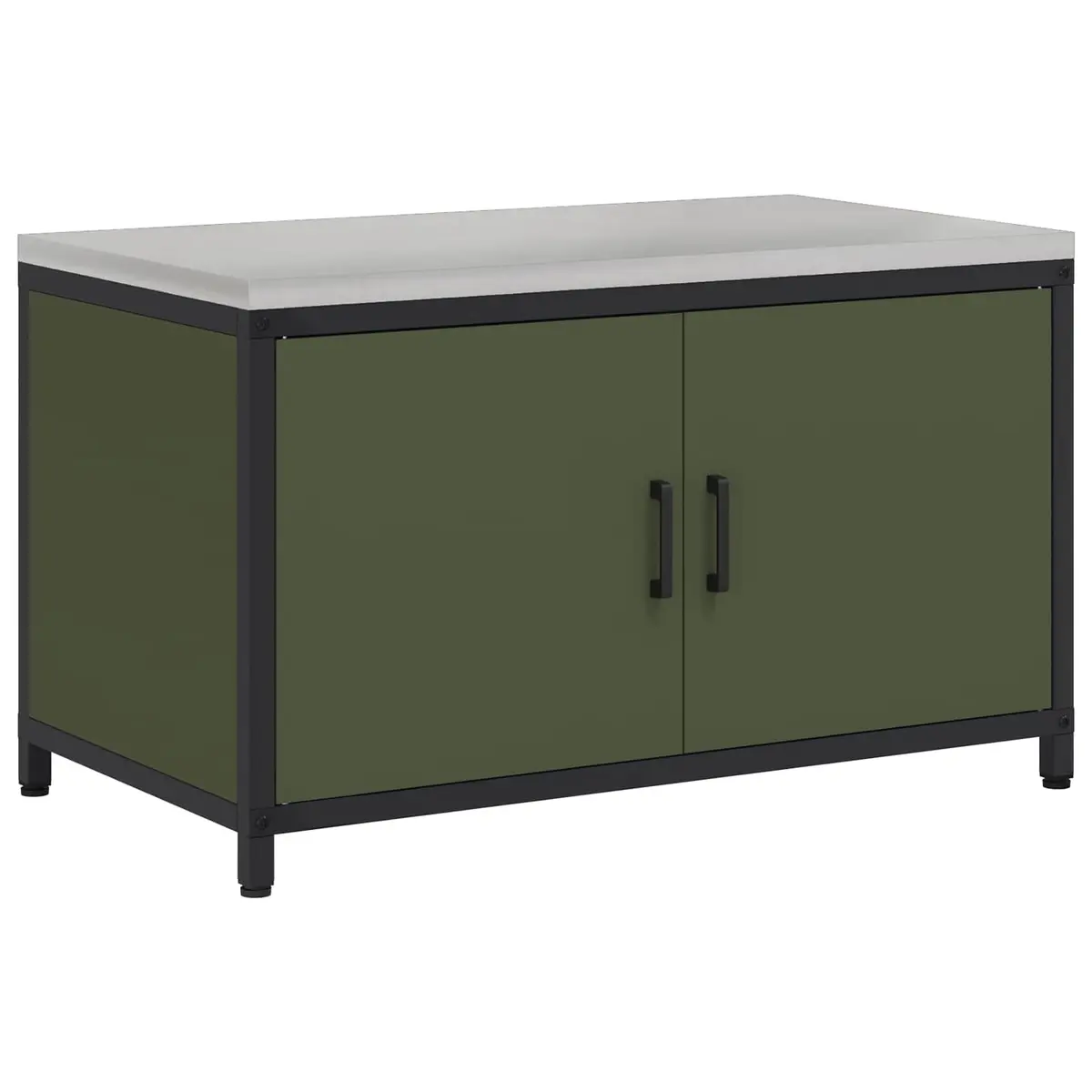 vidaXL Kjøkkenlagringsskap HATTEM Olivengrønn 90 x 50 x 53 cm Stål