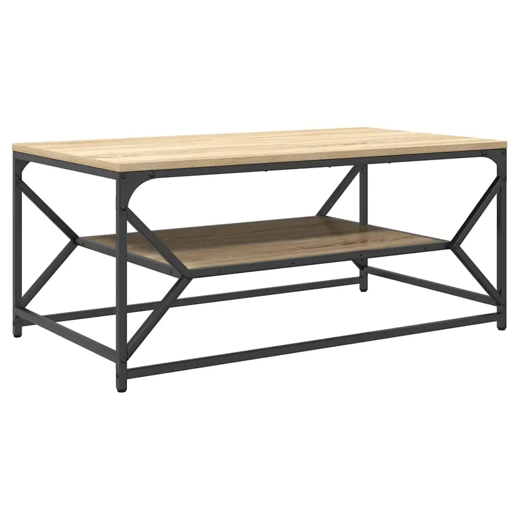 vidaXL Kaffebord Sonoma eik 90 x 50 x 40 cm Konstruksjonsvirke og stål