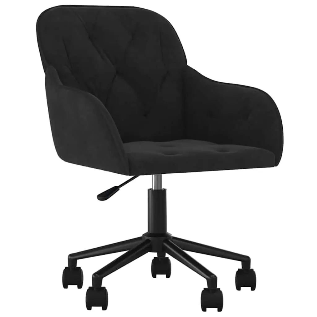 vidaXL Kontorstol med hjul Svart 56 x 61,5 x 72 cm Fløyel