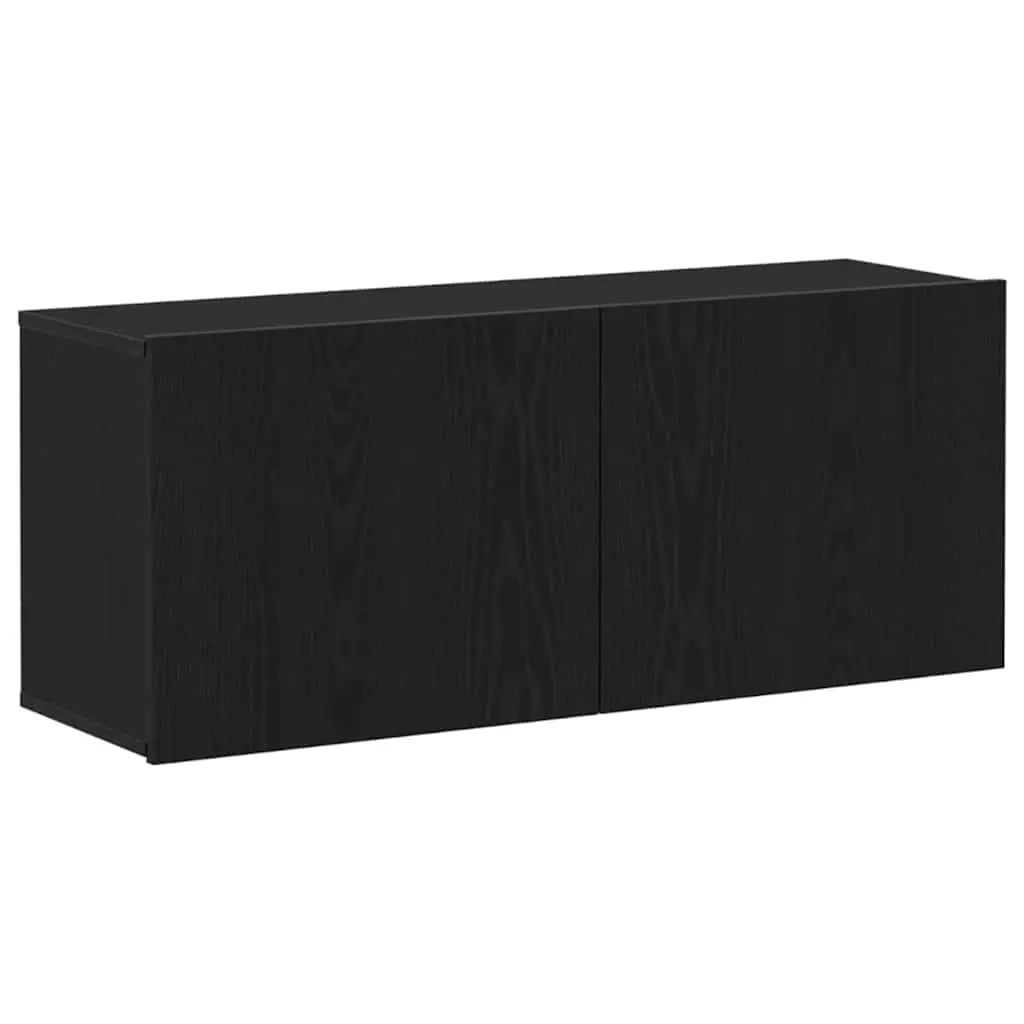 vidaXL TV-benksett 100 x 30 x 41 cm Svart Eik Konstruert tre