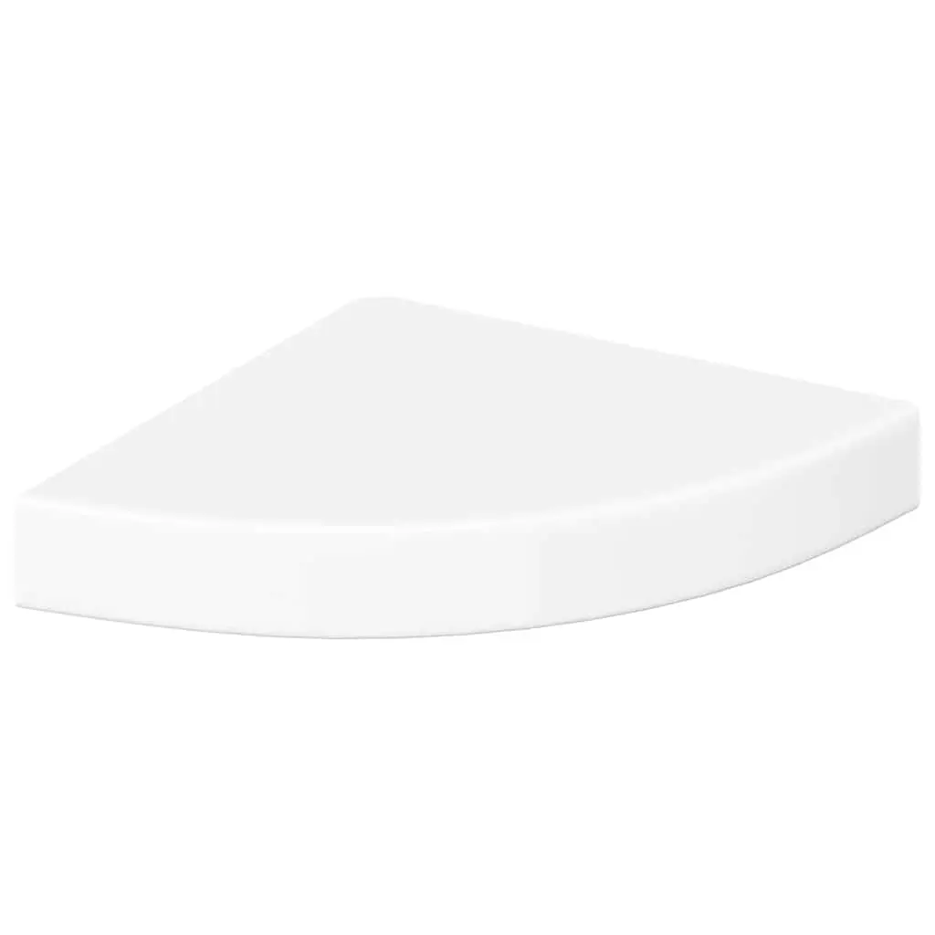 vidaXL Flytende hjørnehylle høyglans hvit 25x25x3,8 cm MDF