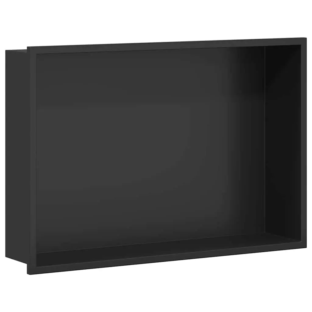 vidaXL Dusjniche Svart 45 x 30 x 9,5 cm Rustfritt stål