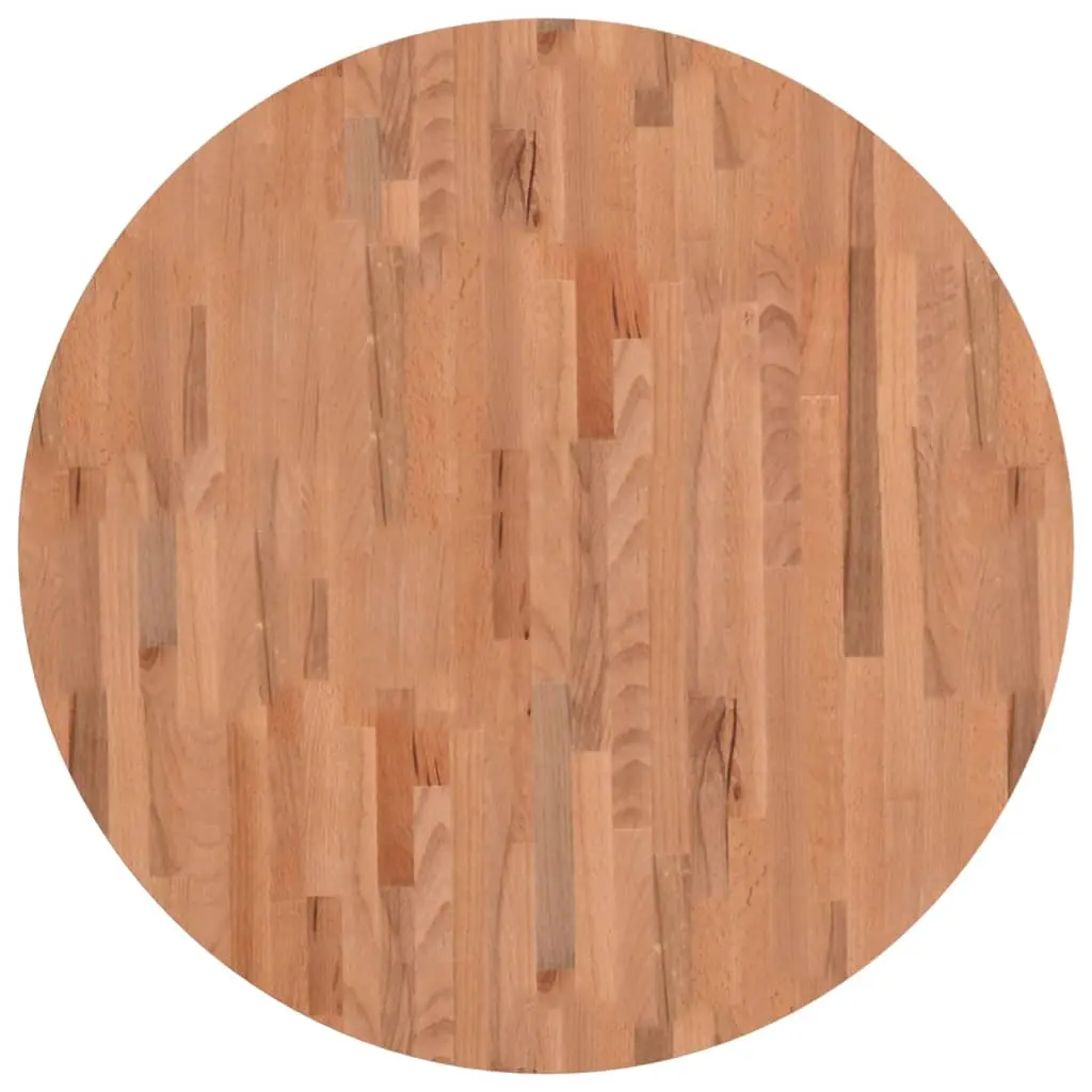 vidaXL Bordplate Ø90x1,5 cm rund heltre bøketre