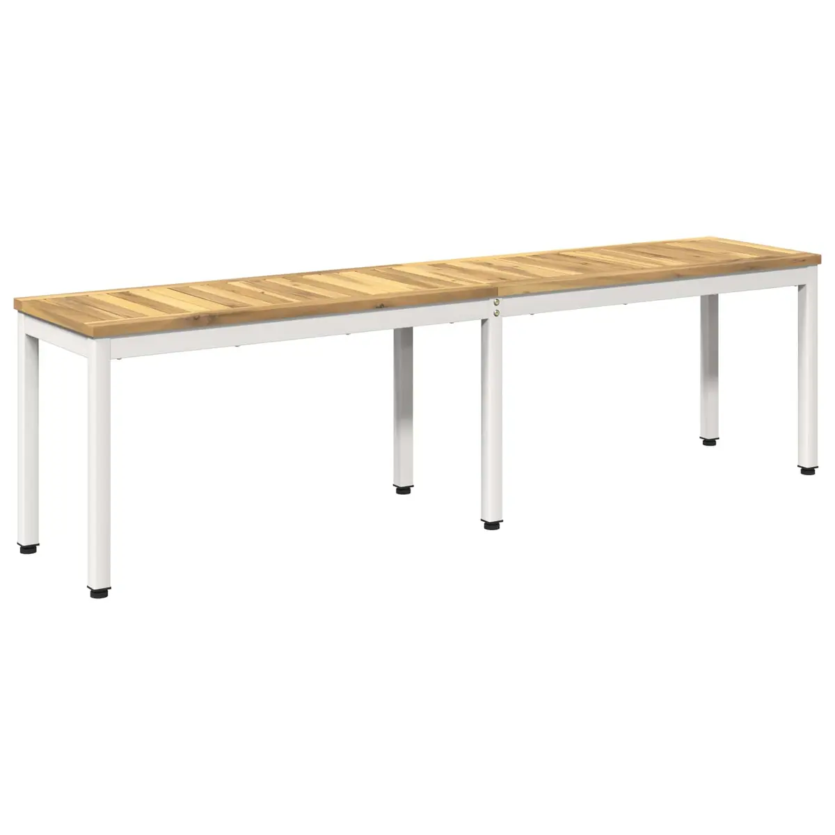 vidaXL Hagebenk 161 x 35 x 45 cm Solid akasietre Hvit Rektangulær