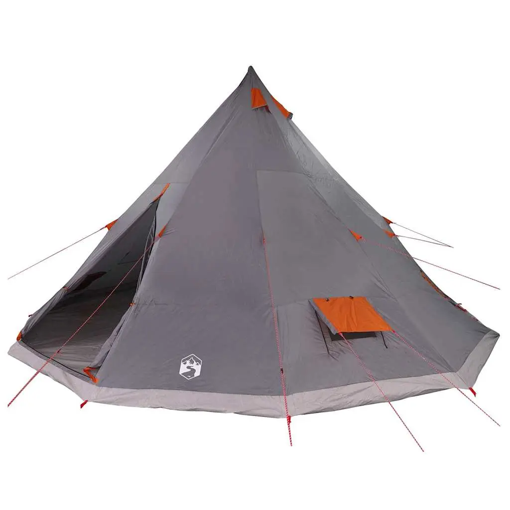 vidaXL Tipi telt med tak Grå og Oransje 560 x 560 x 300 cm taft