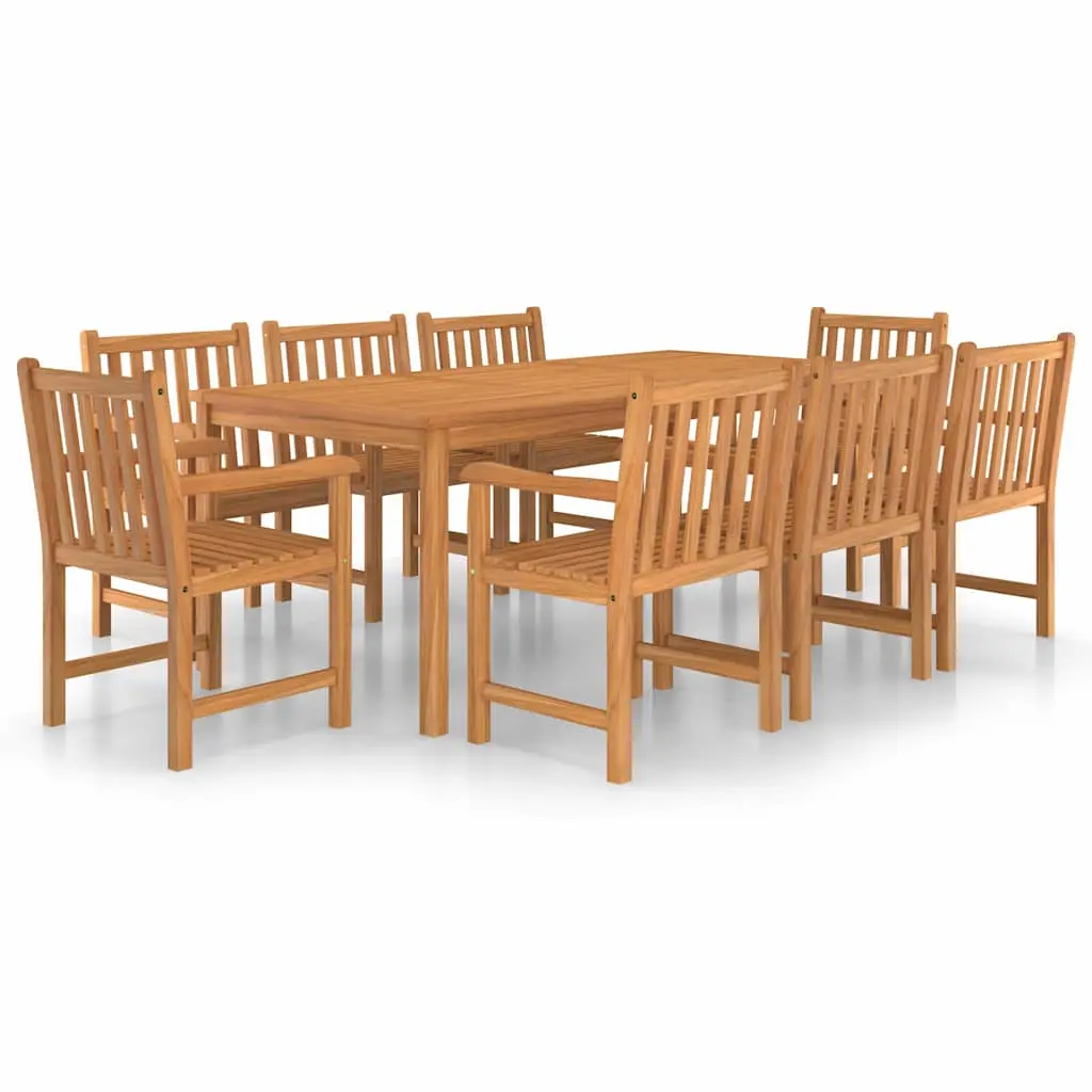 vidaXL 9-delers hagespisesett 200x100 cm heltre teak
