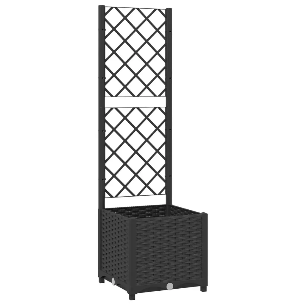 vidaXL Hagepotte med espalier svart 40x40x136 cm PP