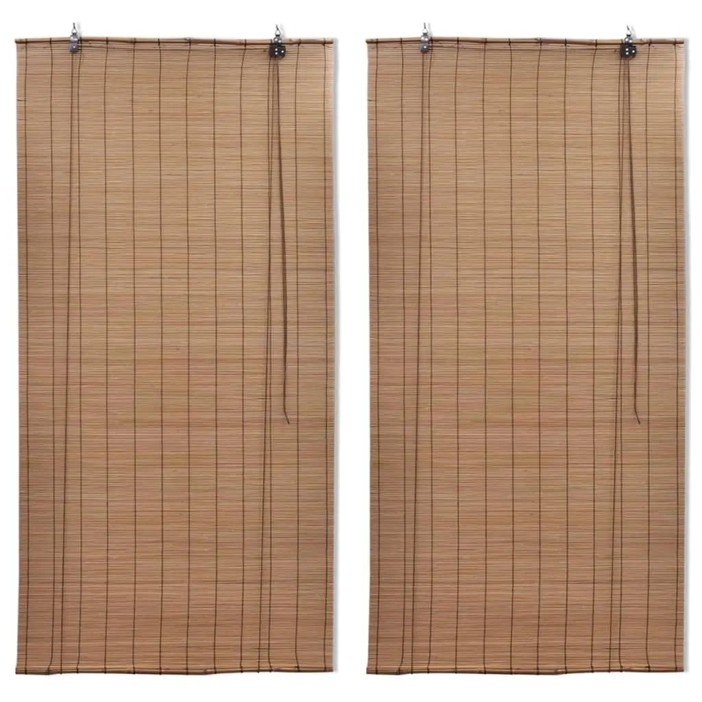 vidaXL Rullegardiner 2 stk bambus 150x220 cm brun