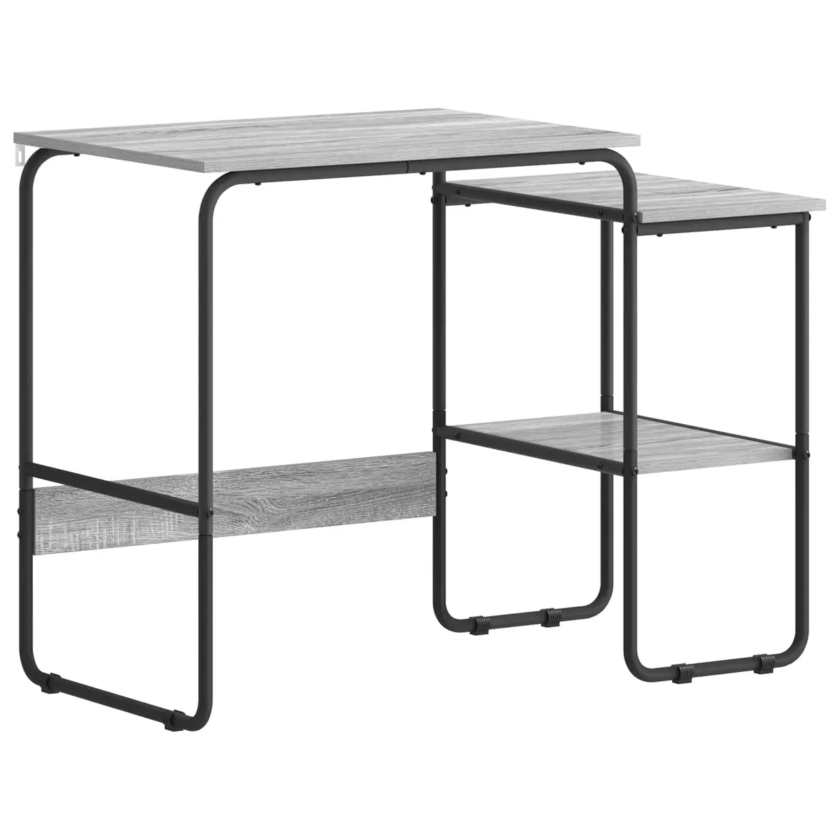 vidaXL Skrivebord med lagring Grå Sonoma 100 x 50 x 75 cm