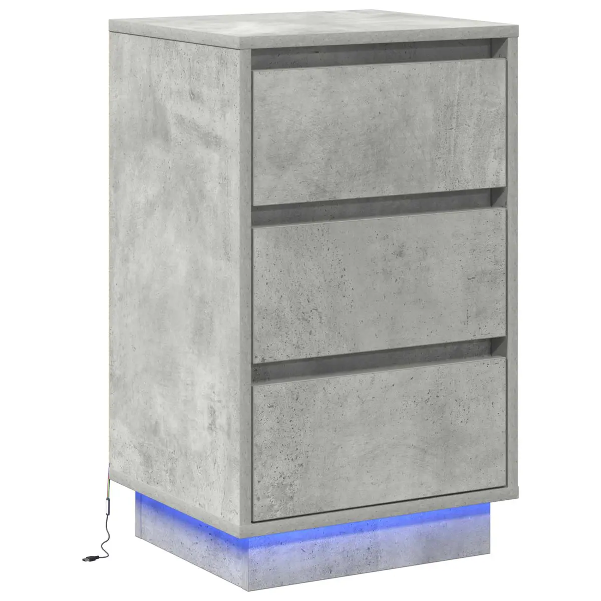 vidaXL Nattbordskap Betonggrå 39 x 34,5 x 65 cm Konstruert tre