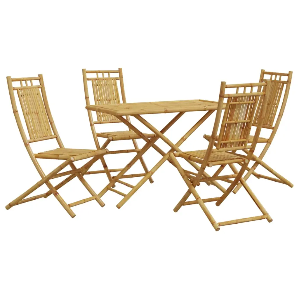vidaXL Hagespisegruppe 5 seler bambus