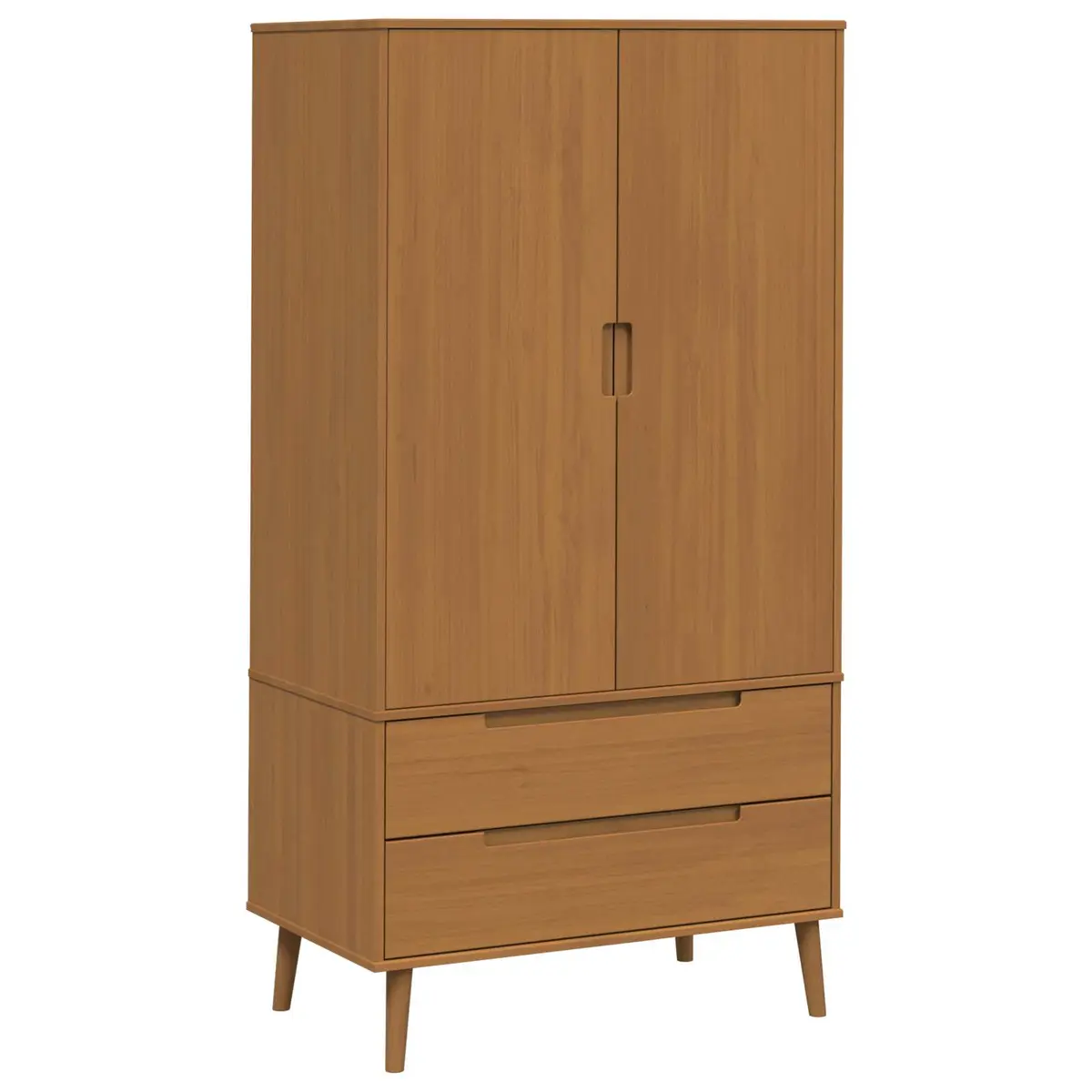 vidaXL Garderobeskap MOLDE Karamell 90 x 55 x 175 cm Heltre furu