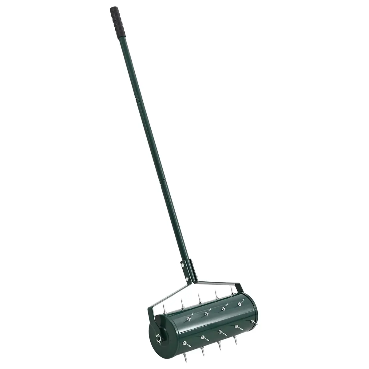 vidaXL Plenrull med aeratorklips grønn 128 x 38 cm Stål