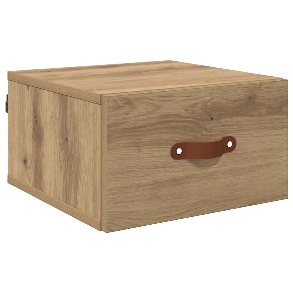 vidaXL Vegghengt nattbord 35 x 35 x 20 cm Konstruert tre Artisan Eik