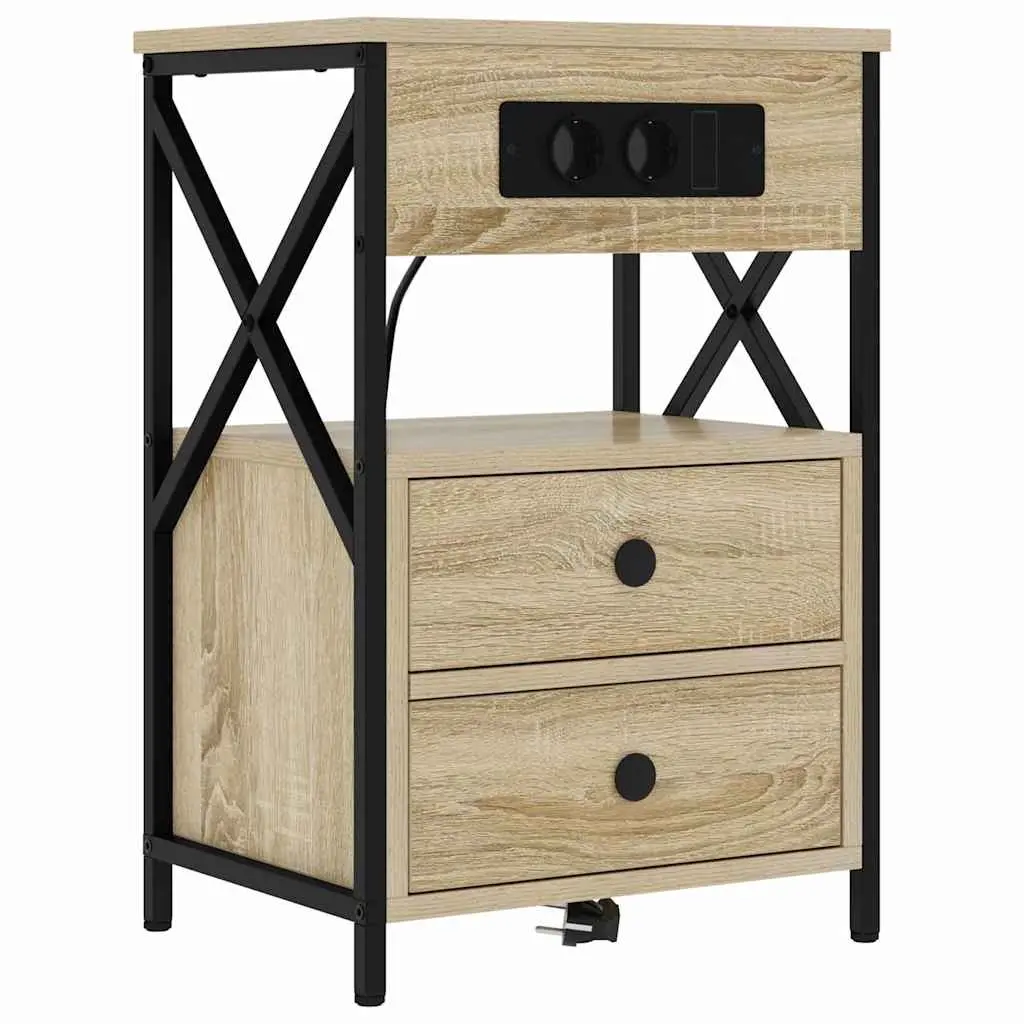 vidaXL Nattbordskap Sonoma eik 40 x 31 x 60 cm Konstruert tre