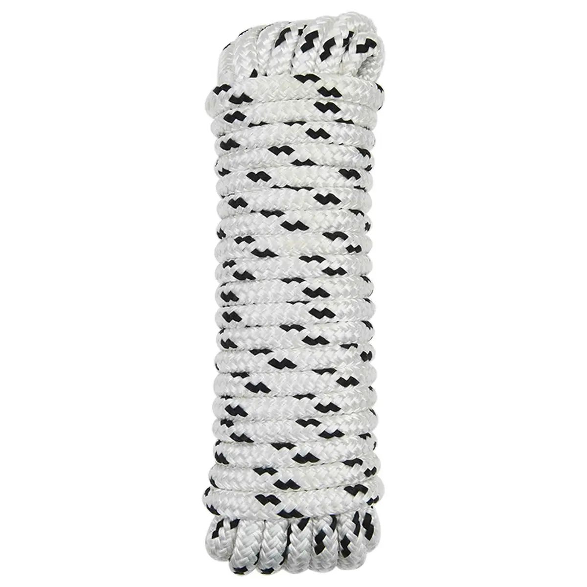 vidaXL Båtsnor 10 mm 9 m Hvit og svart Polyester