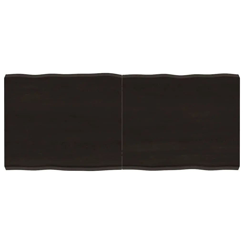 vidaXL Bordplate mørkegrå 120x50x6 cm behandlet eik naturlig kant