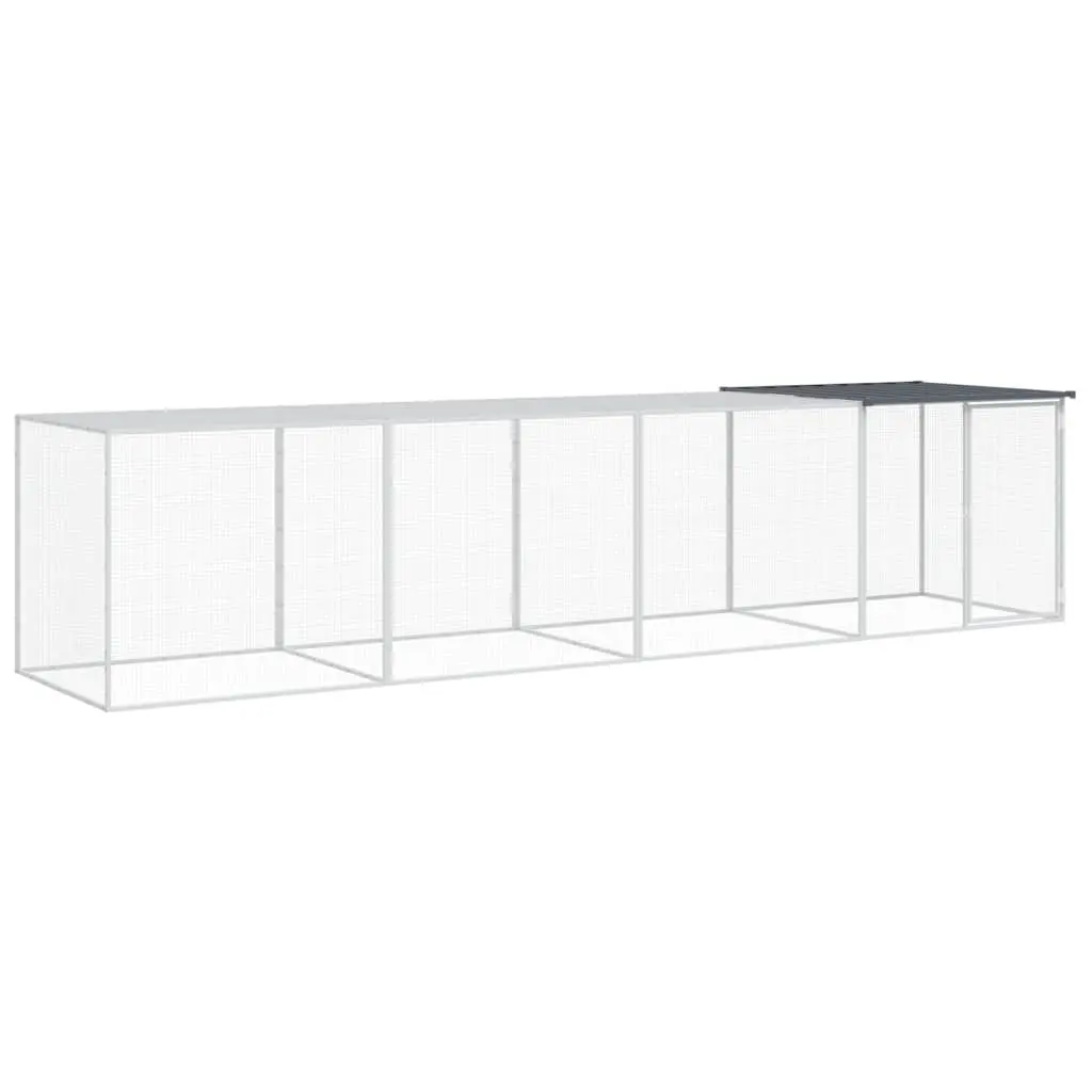 vidaXL Kyllingbur med tak antrasitt 403x98x90 cm galvanisert stål