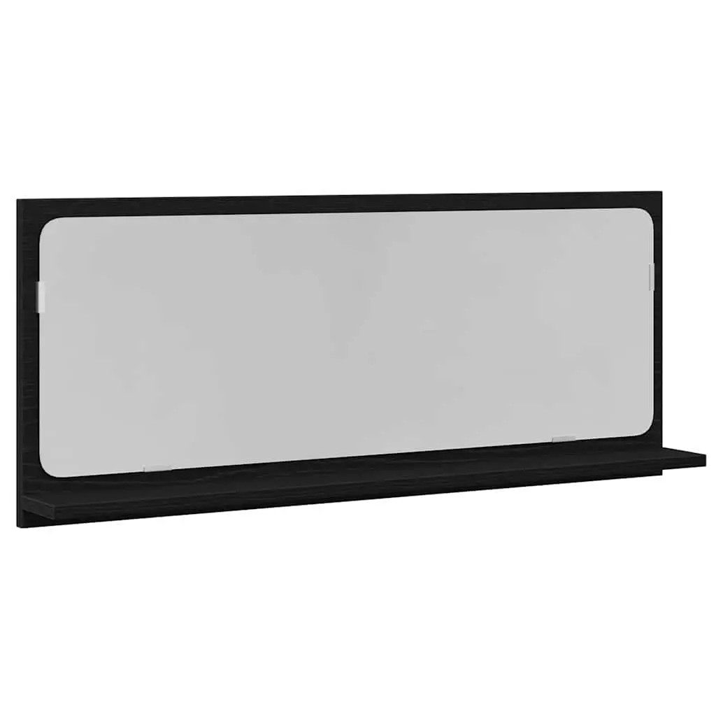 vidaXL Speilhylle Svart Eik 90 x 10,5 x 37 cm Konstruert tre