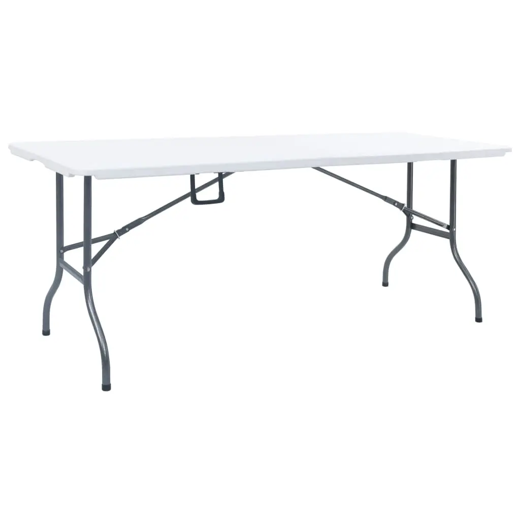 vidaXL Sammenleggbart hagebord hvit 180x72x72 cm HDPE
