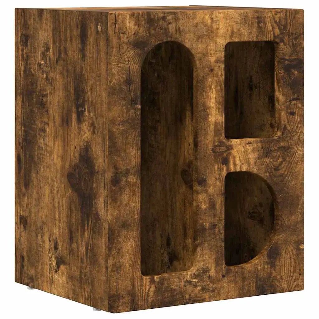 vidaXL Nattbord ELST Røkt eik 40 x 35 x 50 cm Konstruert tre