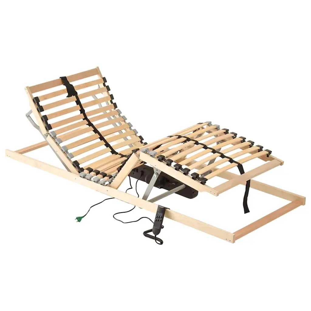 vidaXL Lamelbunn Brun 90 x 190 cm Massiv bøketre