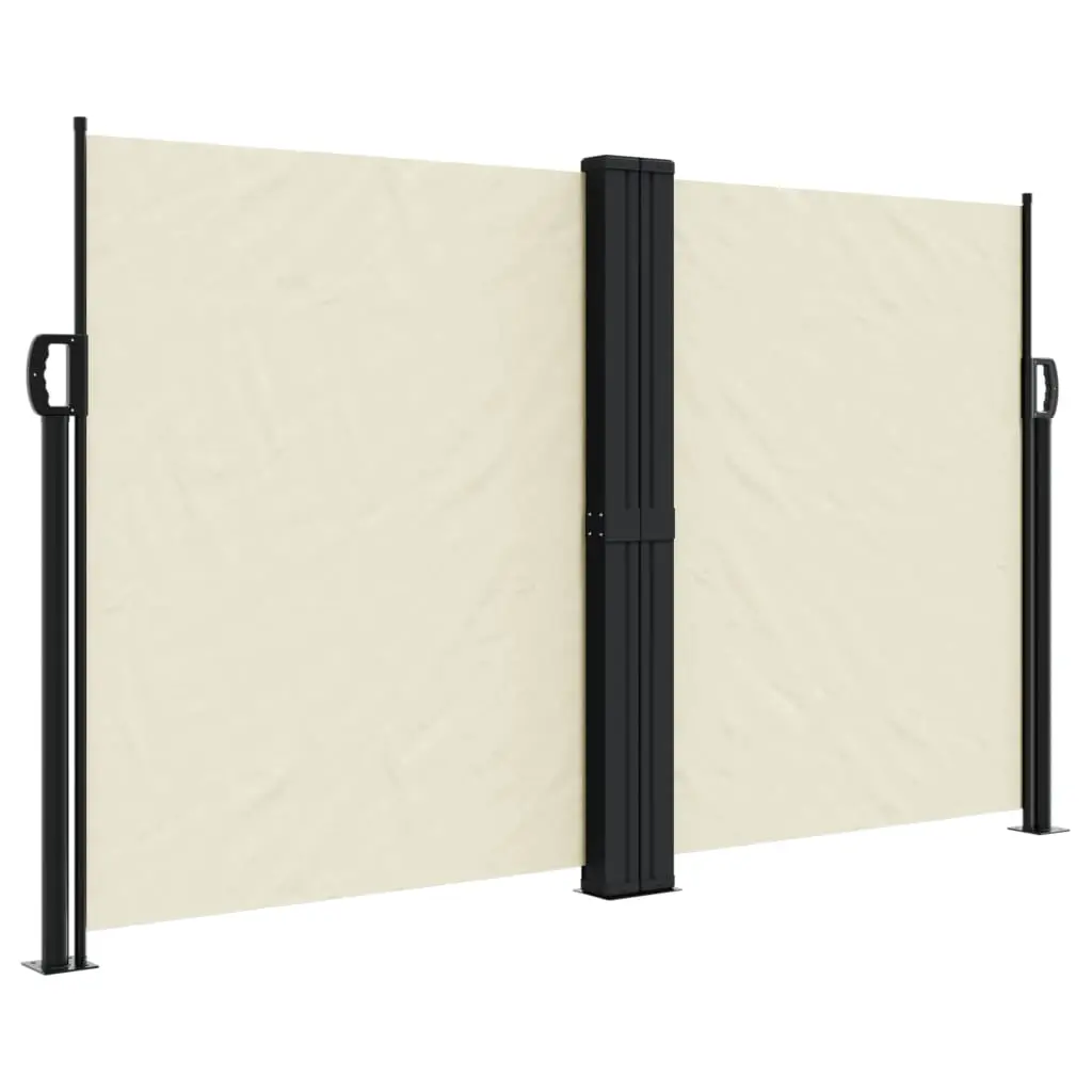 vidaXL Uttrekkbar sidemarkise 140x1000 cm kremhvit
