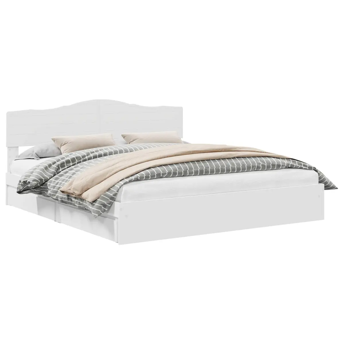 vidaXL Seng med Oppbevaring med skuff Hvit 180 x 200 cm Konstruert tre