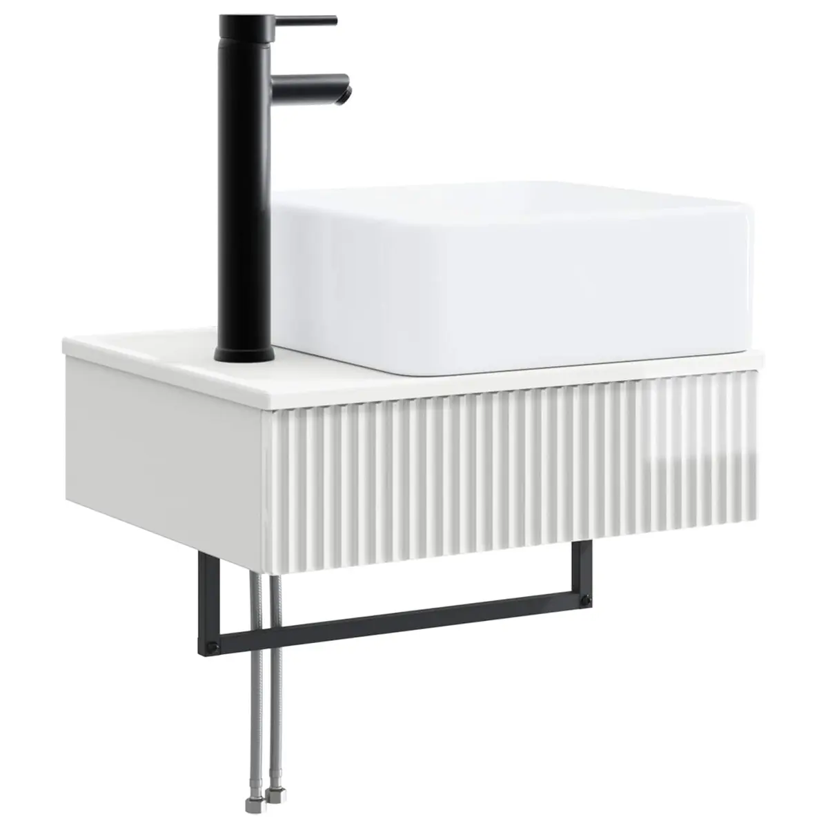 vidaXL Vegghengt vask Høgglans hvit 50 x 41 x 39 cm Konstruert tre