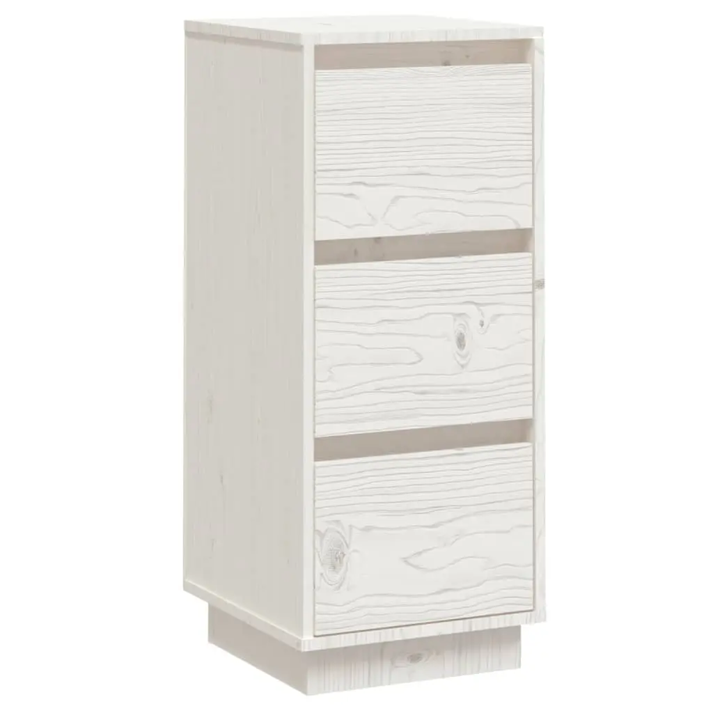vidaXL Skjenk hvit 32x34x75 cm heltre furu