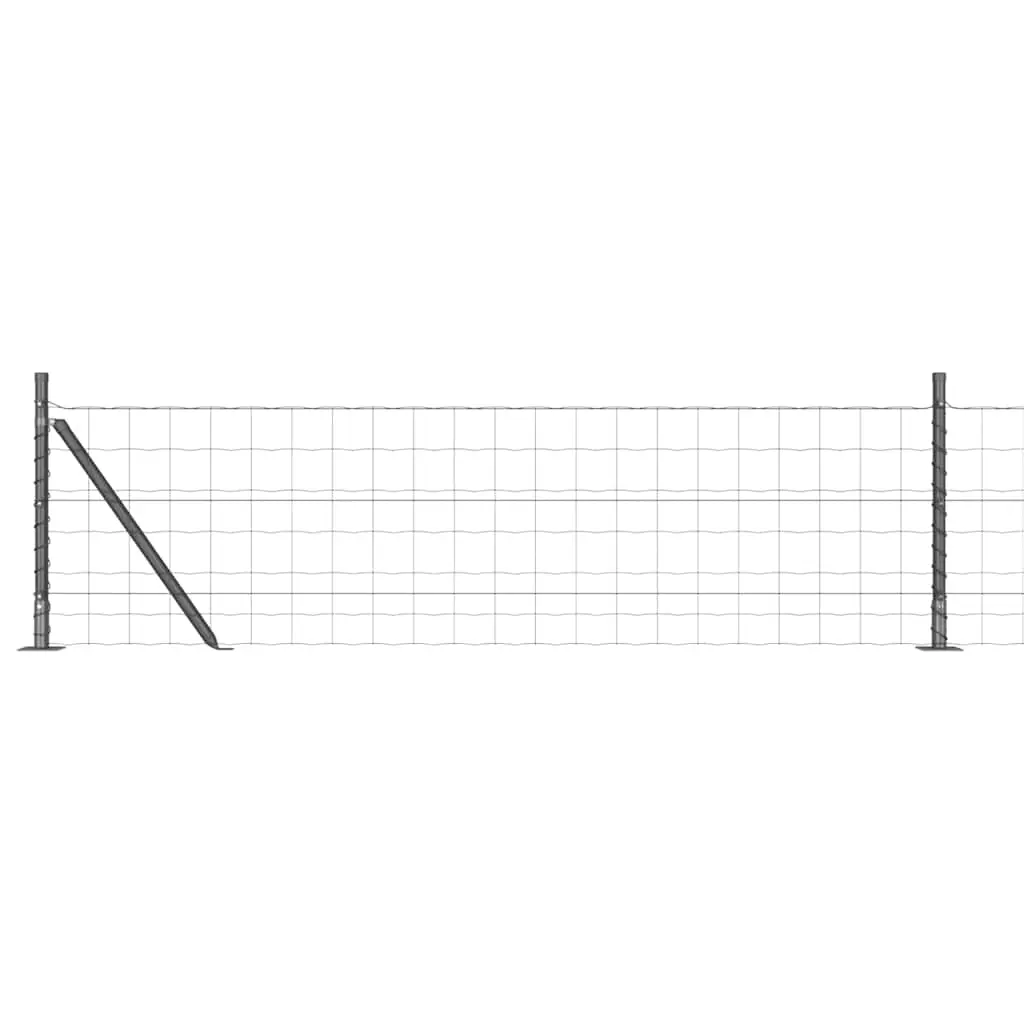 vidaXL Eurogjerde med betongfundament 10 x 0,6 m PVC-belagt stål Grå