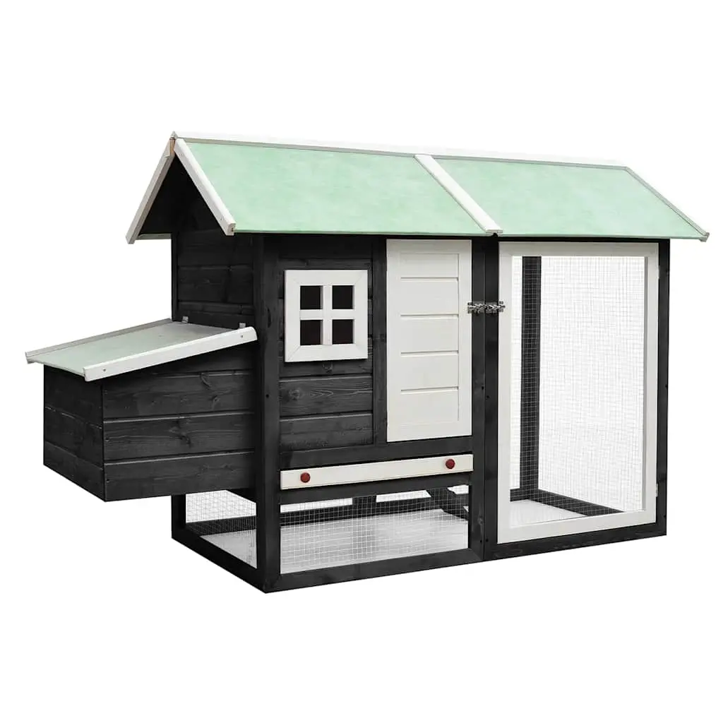 vidaXL Kyllingbur grå 170x81x110 cm heltre furu og gran