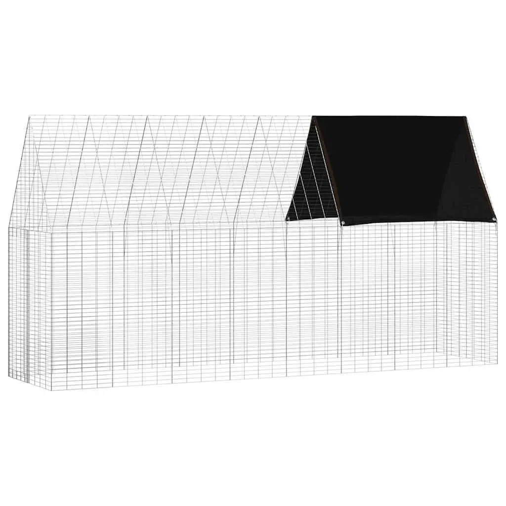 vidaXL Kaninbur Sølv 400 x 100 x 210 cm Galvanisert stål