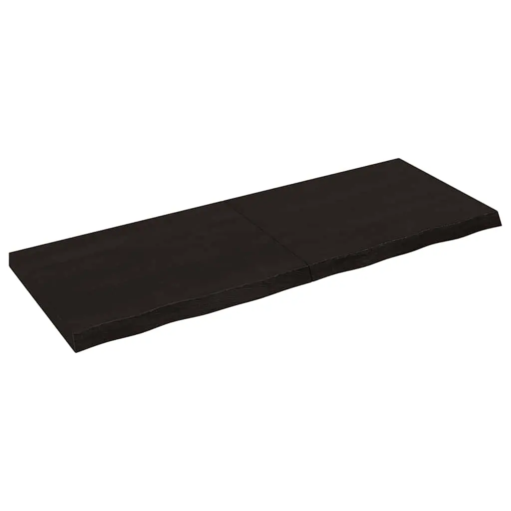 vidaXL Vegghylle mørkebrun 160x60x(2-6) cm behandlet heltre eik