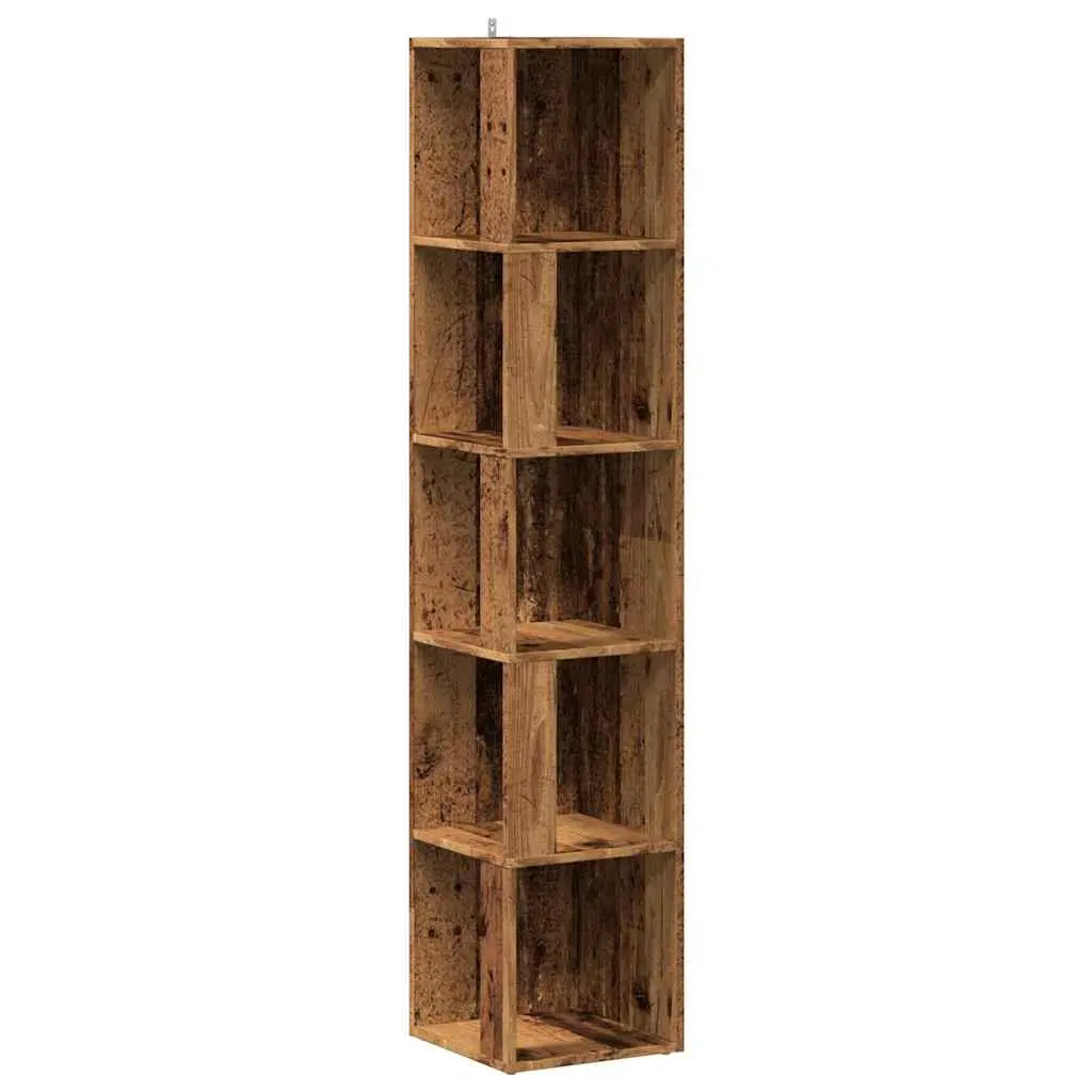 vidaXL Hjørneskap gammelt tre 33x33x165 cm konstruert tre