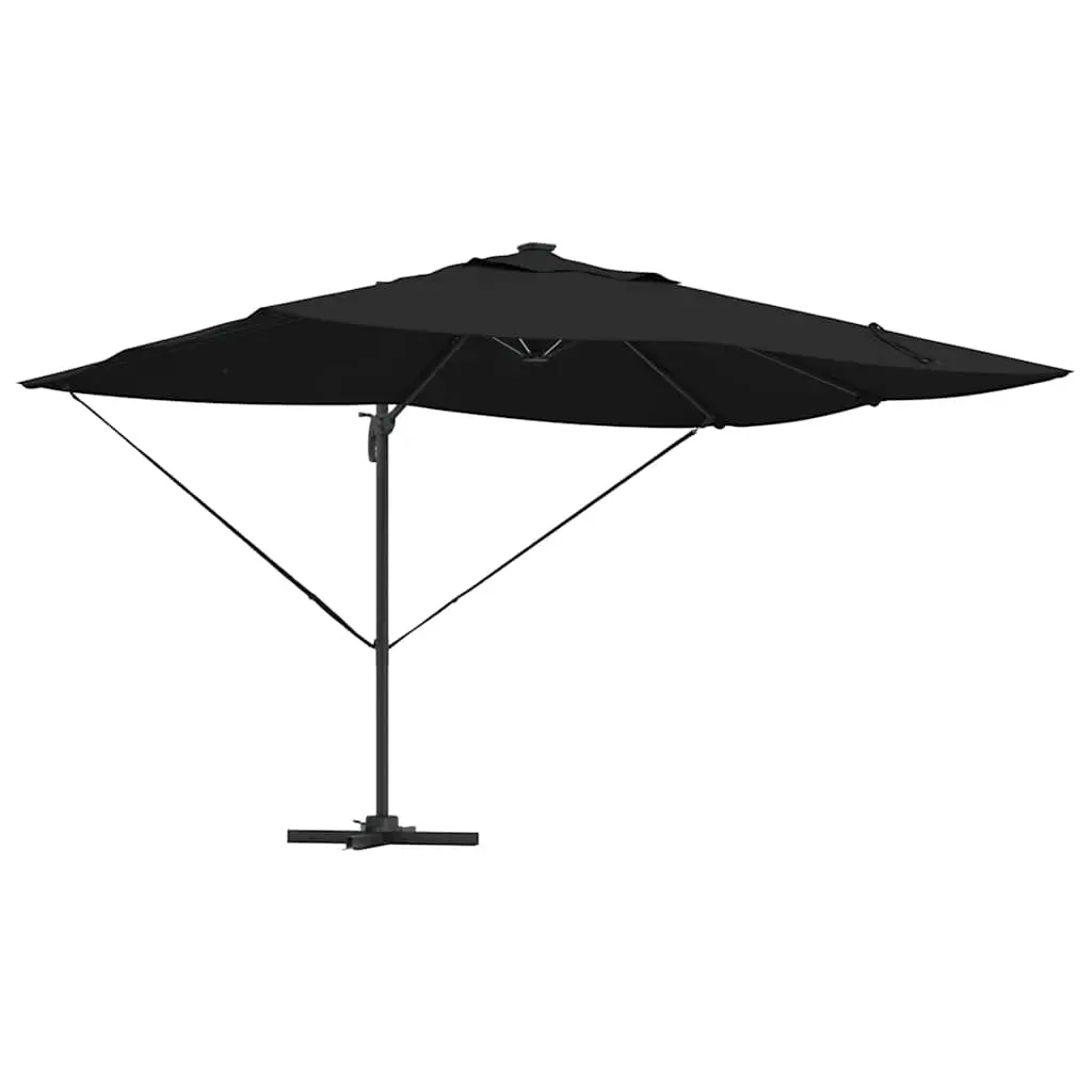vidaXL Parasoll 352 x 251 x 265 cm Polyester og aluminium Svart