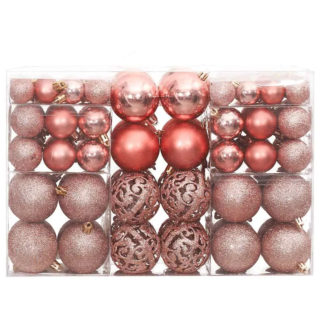 vidaXL Julekuler 100 stk rosa og rose 3 / 4 / 6 cm