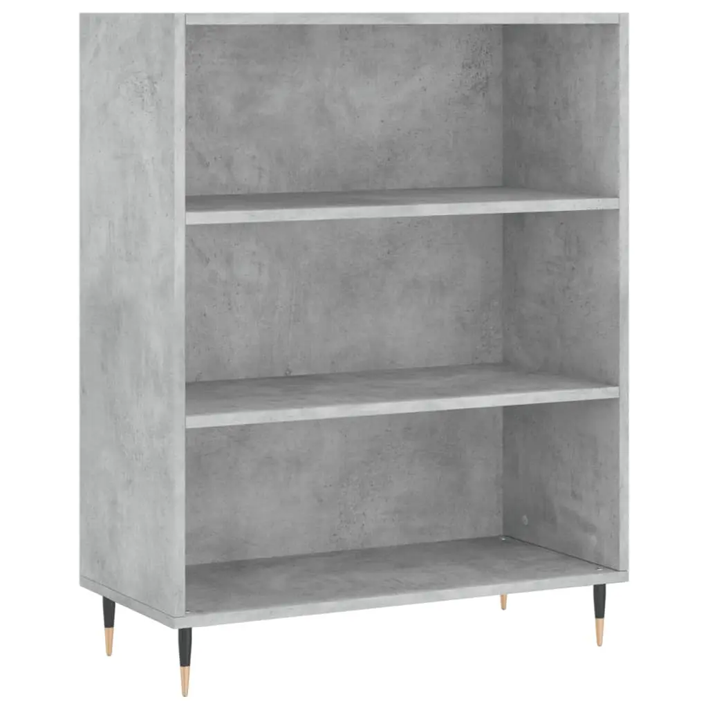 vidaXL Bokhylle betonggrå 69,5x32,5x90 cm konstruert tre