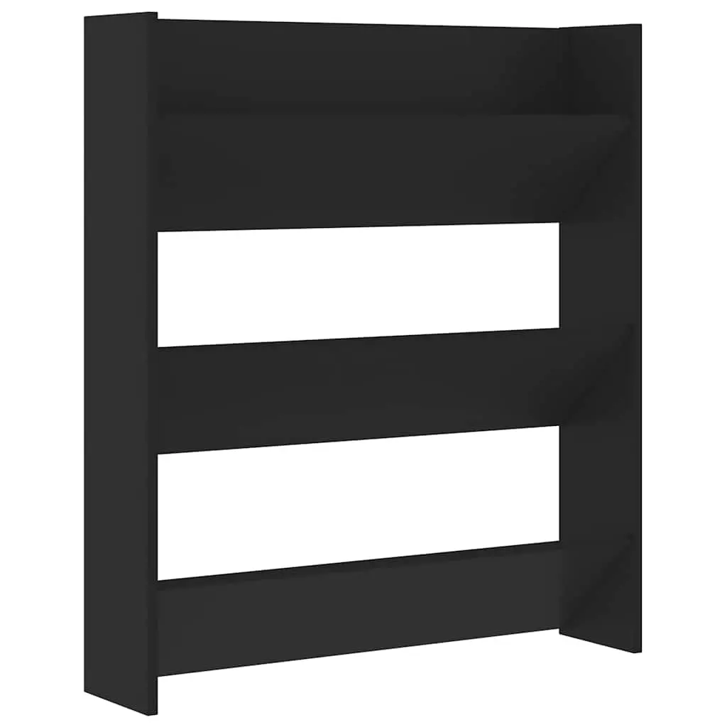 vidaXL Veggskoskap svart 80x18x90 cm konstruert tre