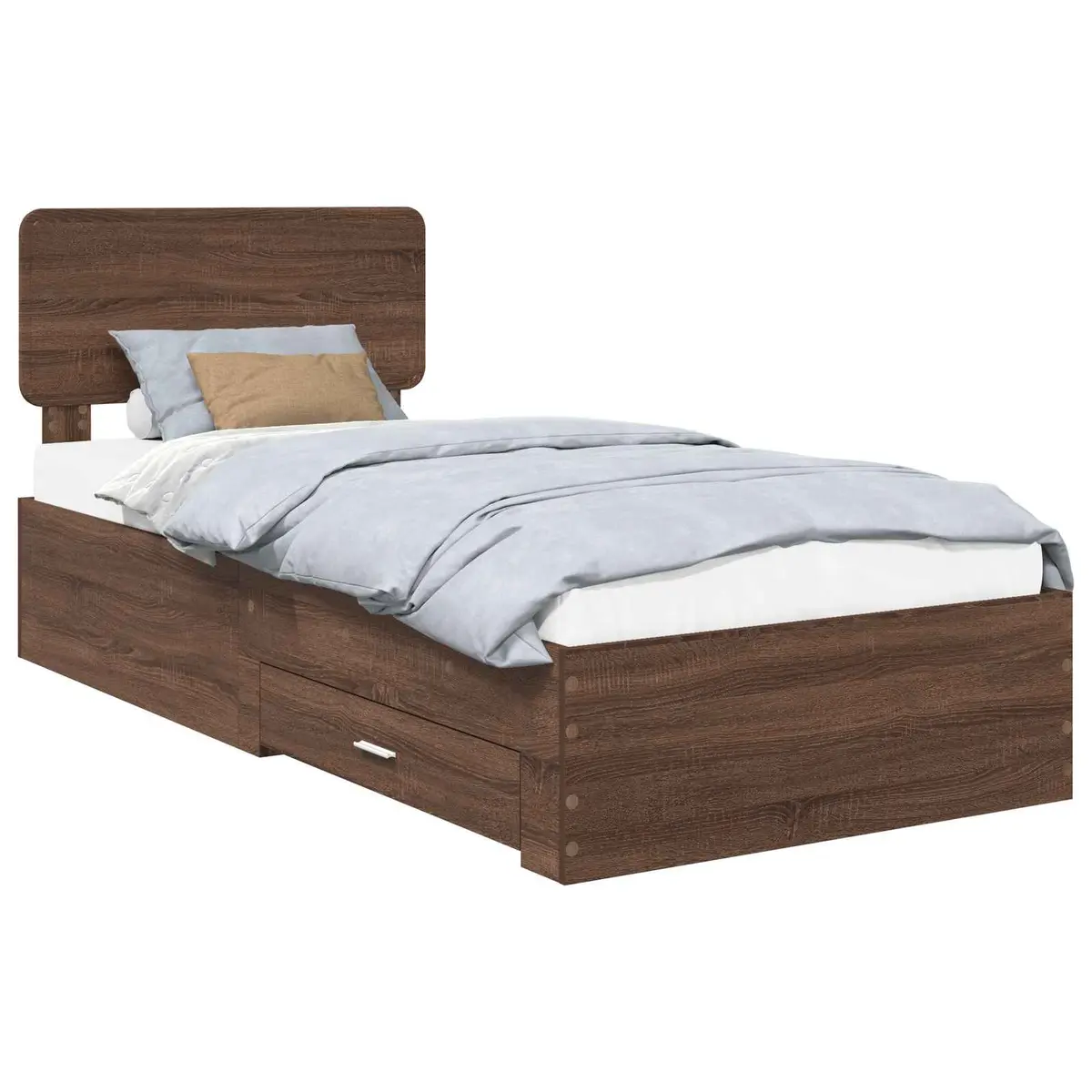 vidaXL Sengestamme med skuff Brun Eik 75 x 190 cm Konstruert tre