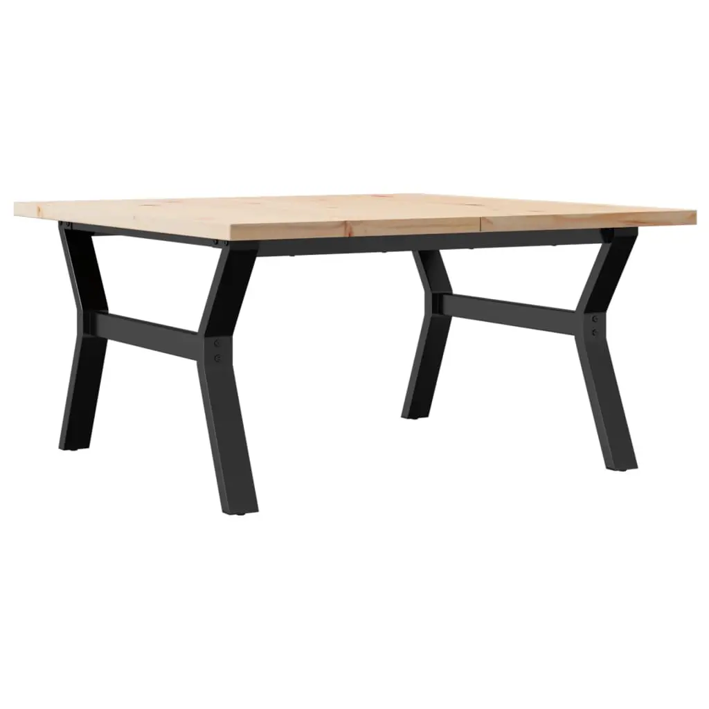 vidaXL Salongbord Y-ramme 90x90x45,5 cm heltre furu og stål
